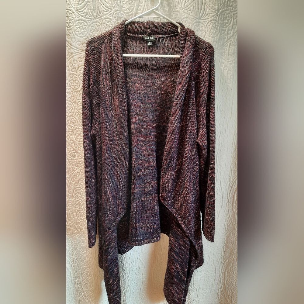 Torrid Sweater Women's 2 Purple Open Front Cardigan Classic Knit Casual